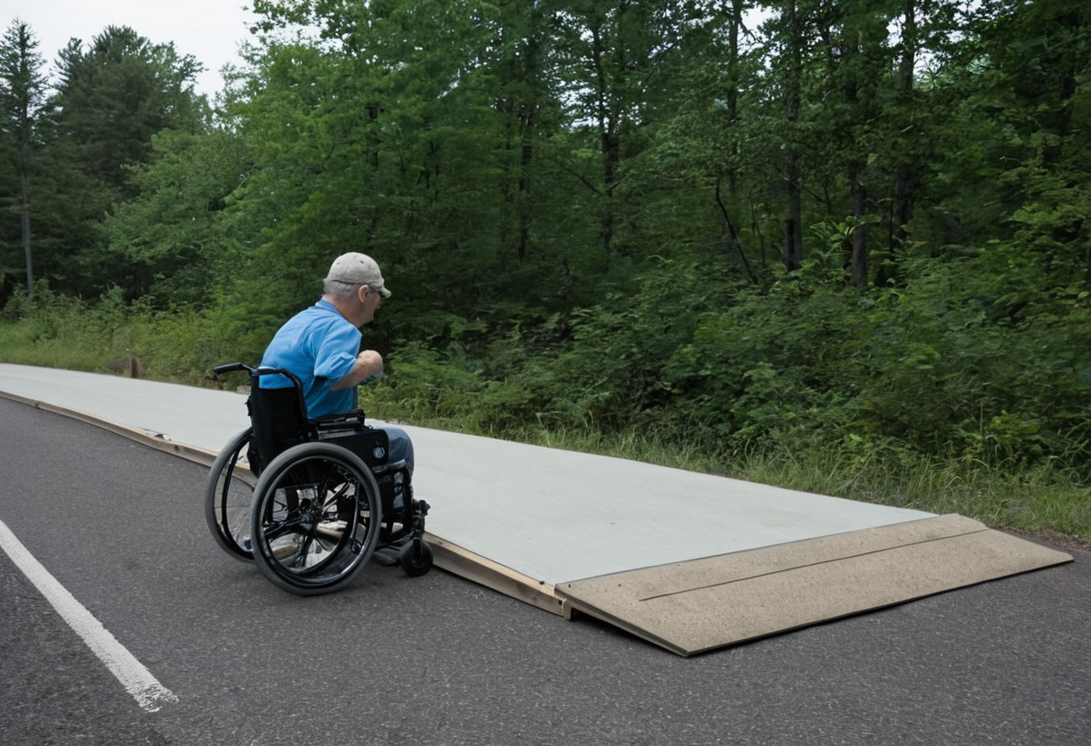 Accessibility reference image: How do you measure a home entrance before selecting a wheelchair ramp
