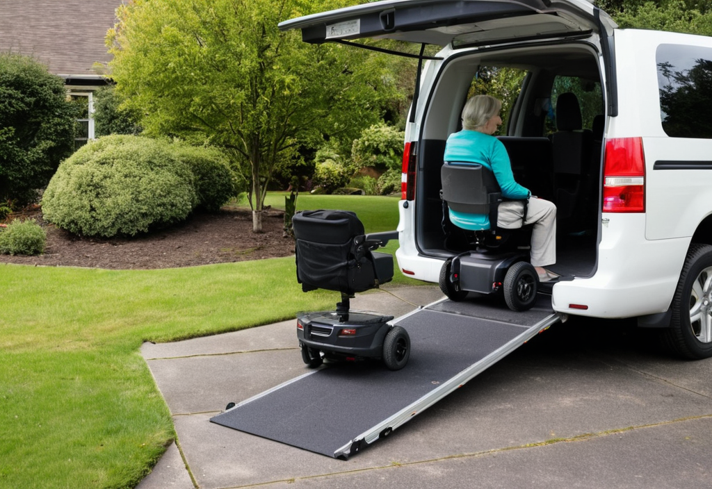 Mobility scooter, ramp van