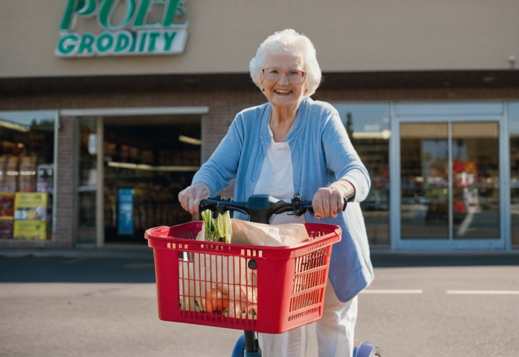 Mobility scooter, shopping bags