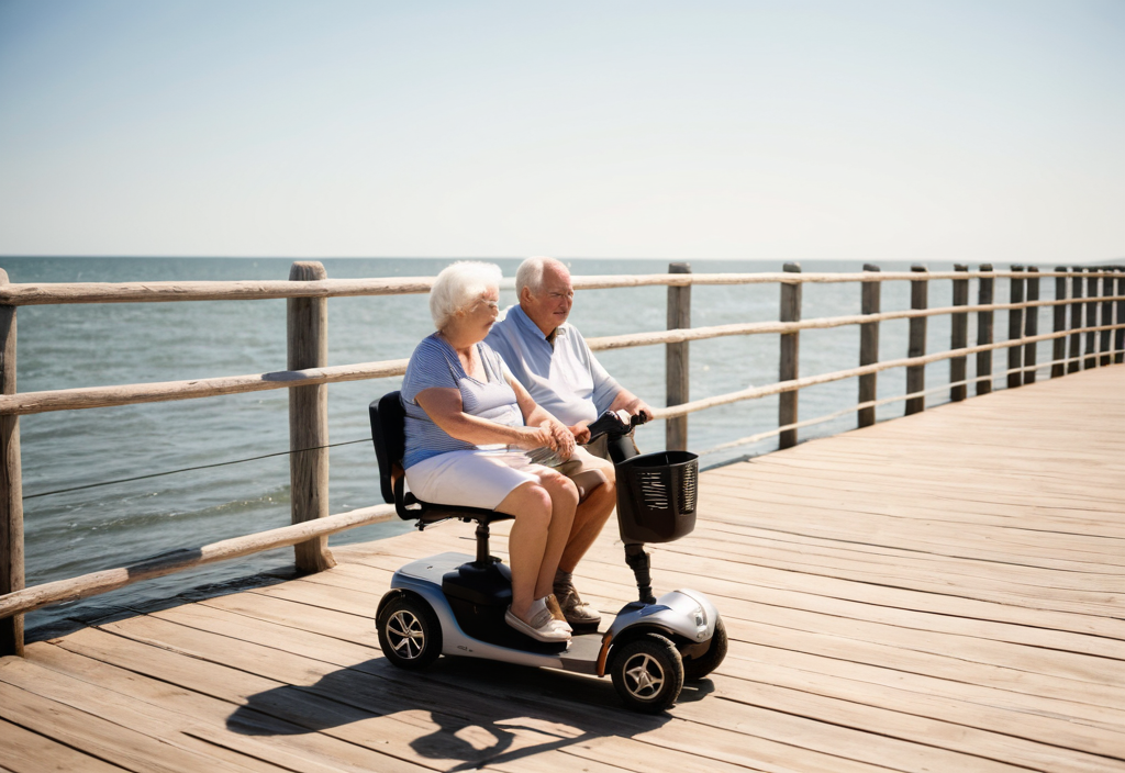 Mobility scooter, boardwalk