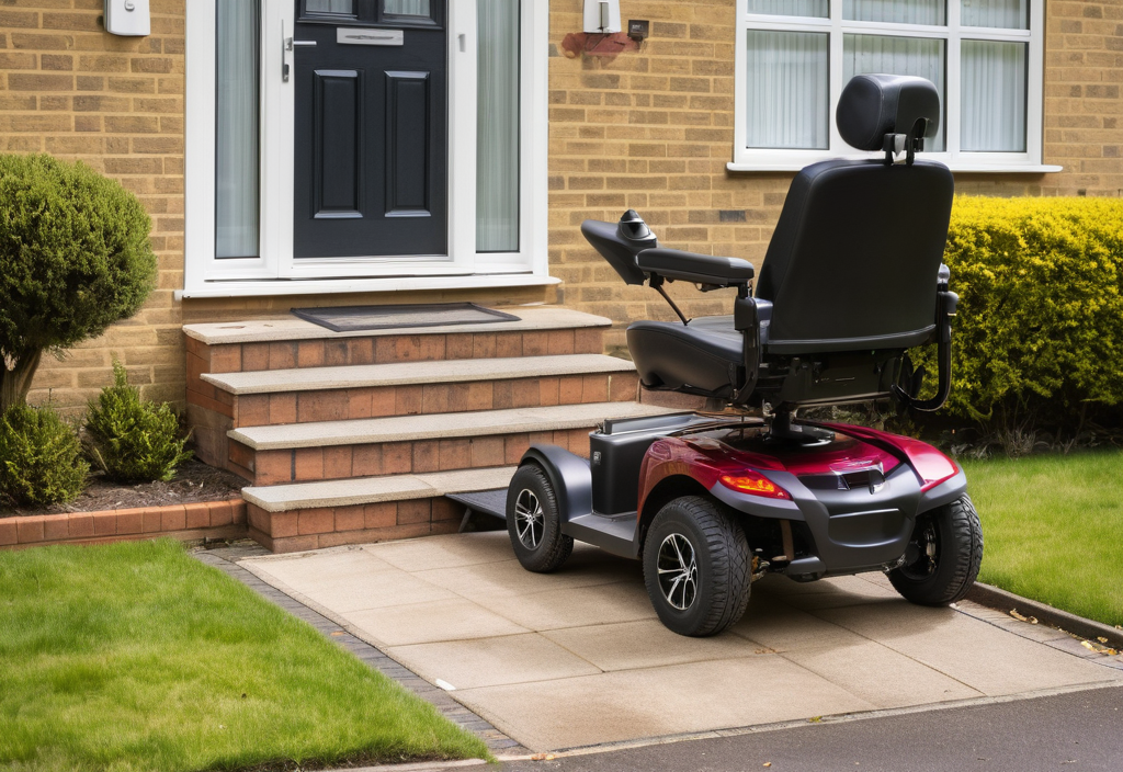Mobility scooter, home ramp