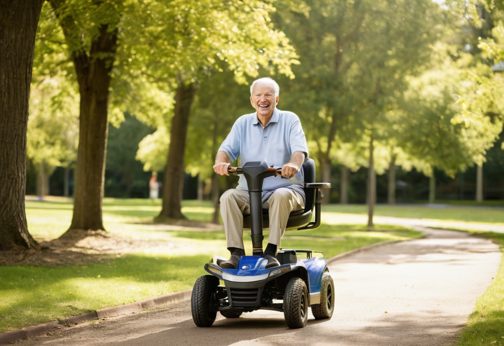 Mobility scooter, park man