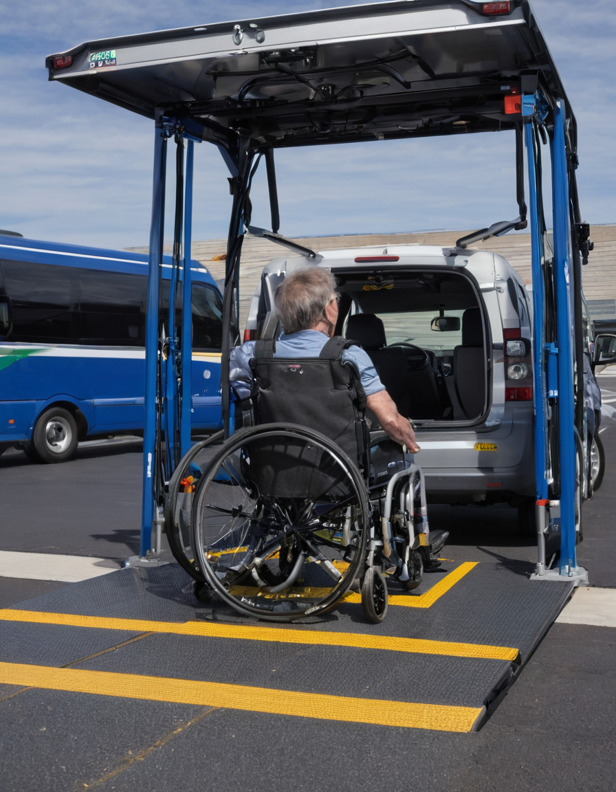 The vehicle must remain within payload, axle, doorway, floor, and electrical limits after lift installation accessibility visual