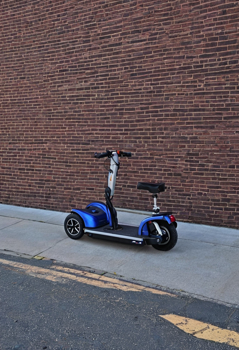How does a cabin change the turning radius of an enclosed mobility scooter